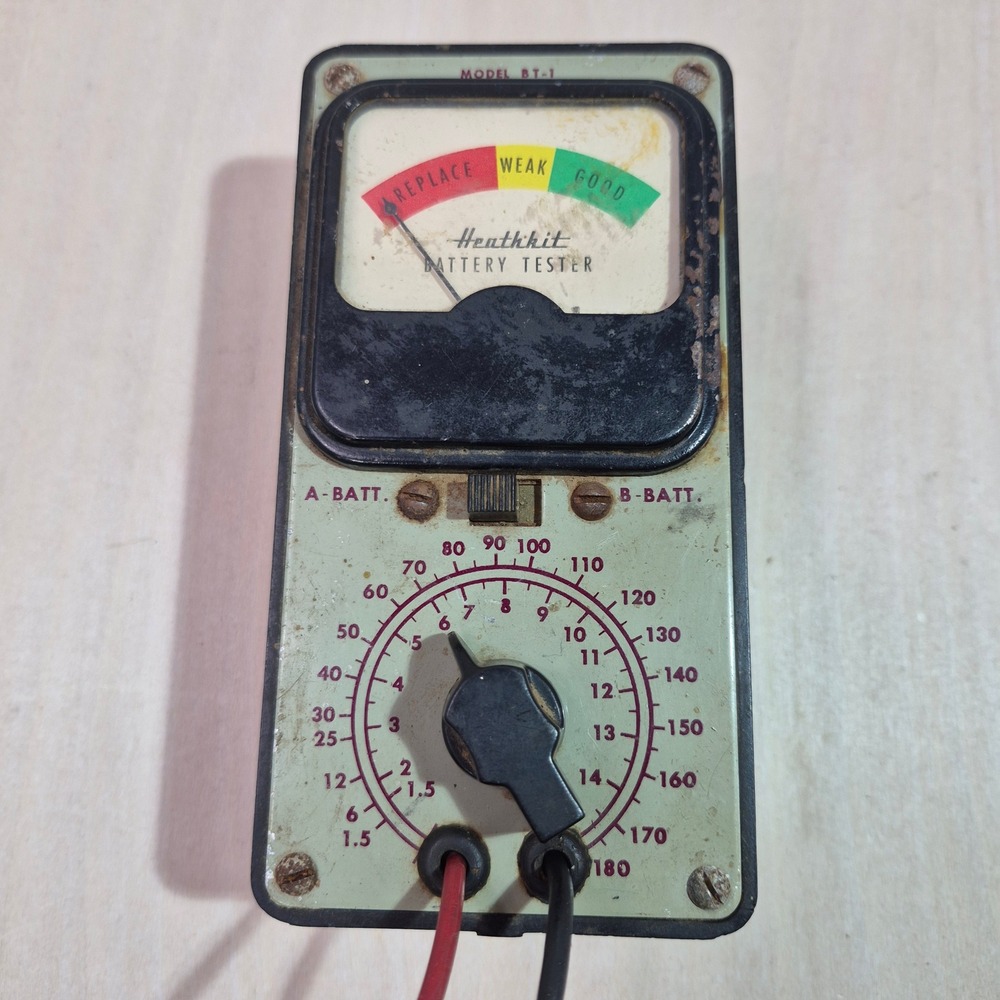 Heathkit BT1‎ Battery Tester Not tested Model BT1 Vintage Analog Meter A B